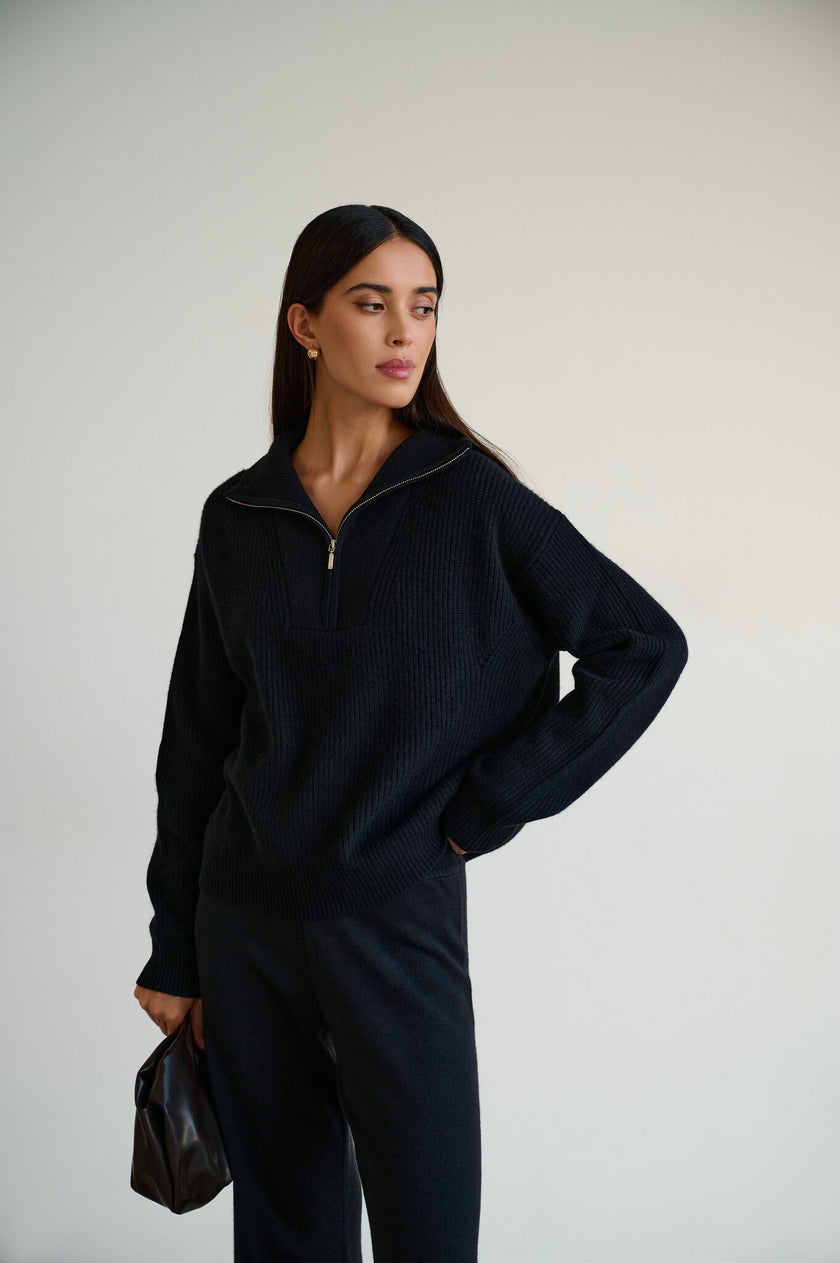 FABIA anorak sweater, black