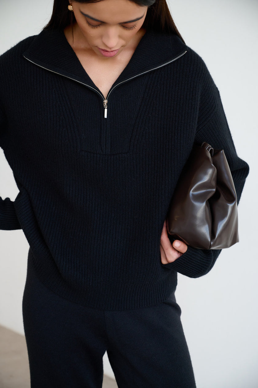 FABIA anorak sweater, black