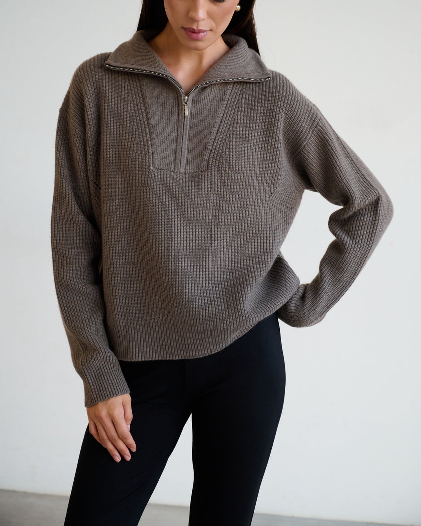 FABIA anorak sweater, mocha