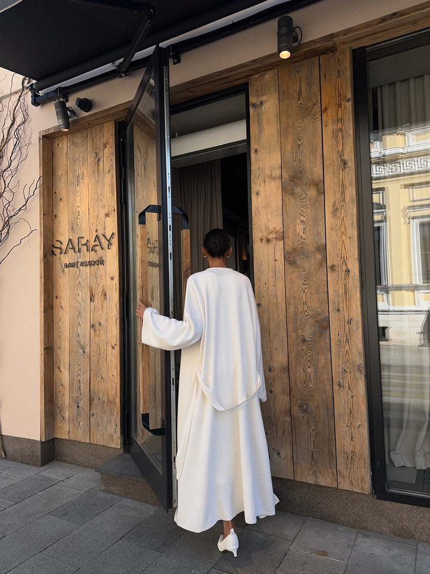 AMARA knitted coat, milk