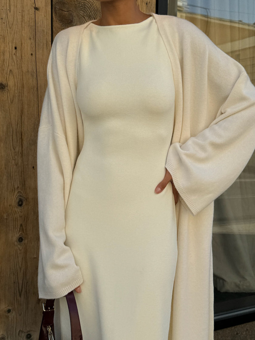 AMARA knitted coat, milk