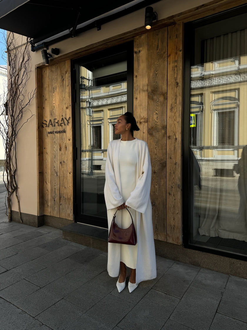 AMARA knitted coat, milk