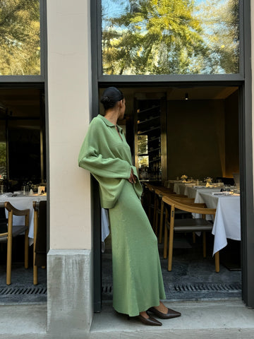 ANDREA merino wool skirt, green