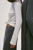 NARINA fluid knit skirt, gray melange