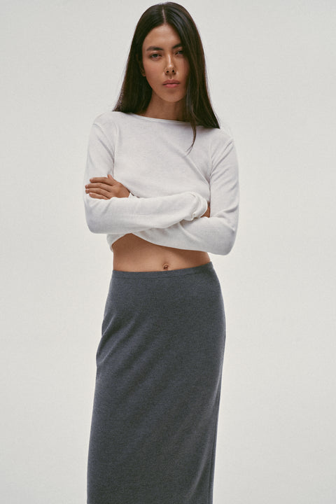 NARINA basic long sleeve top, ivory
