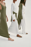 NARINA fluid knit skirt, khaki