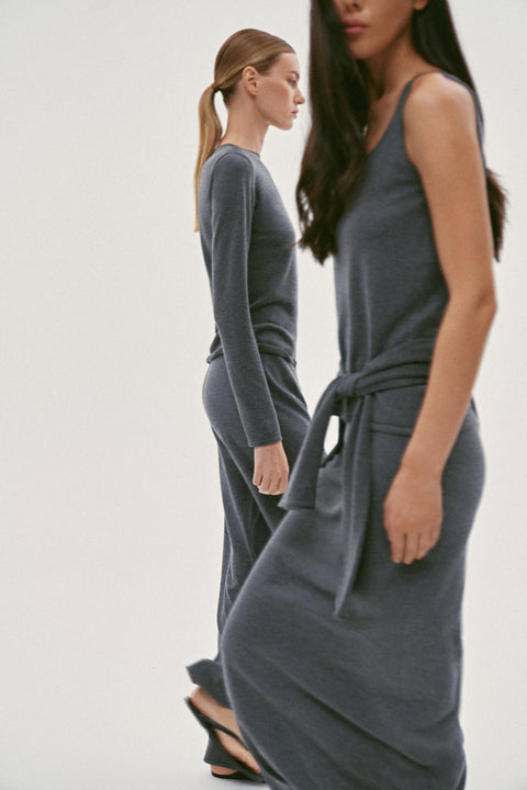 NARINA basic top, gray melange