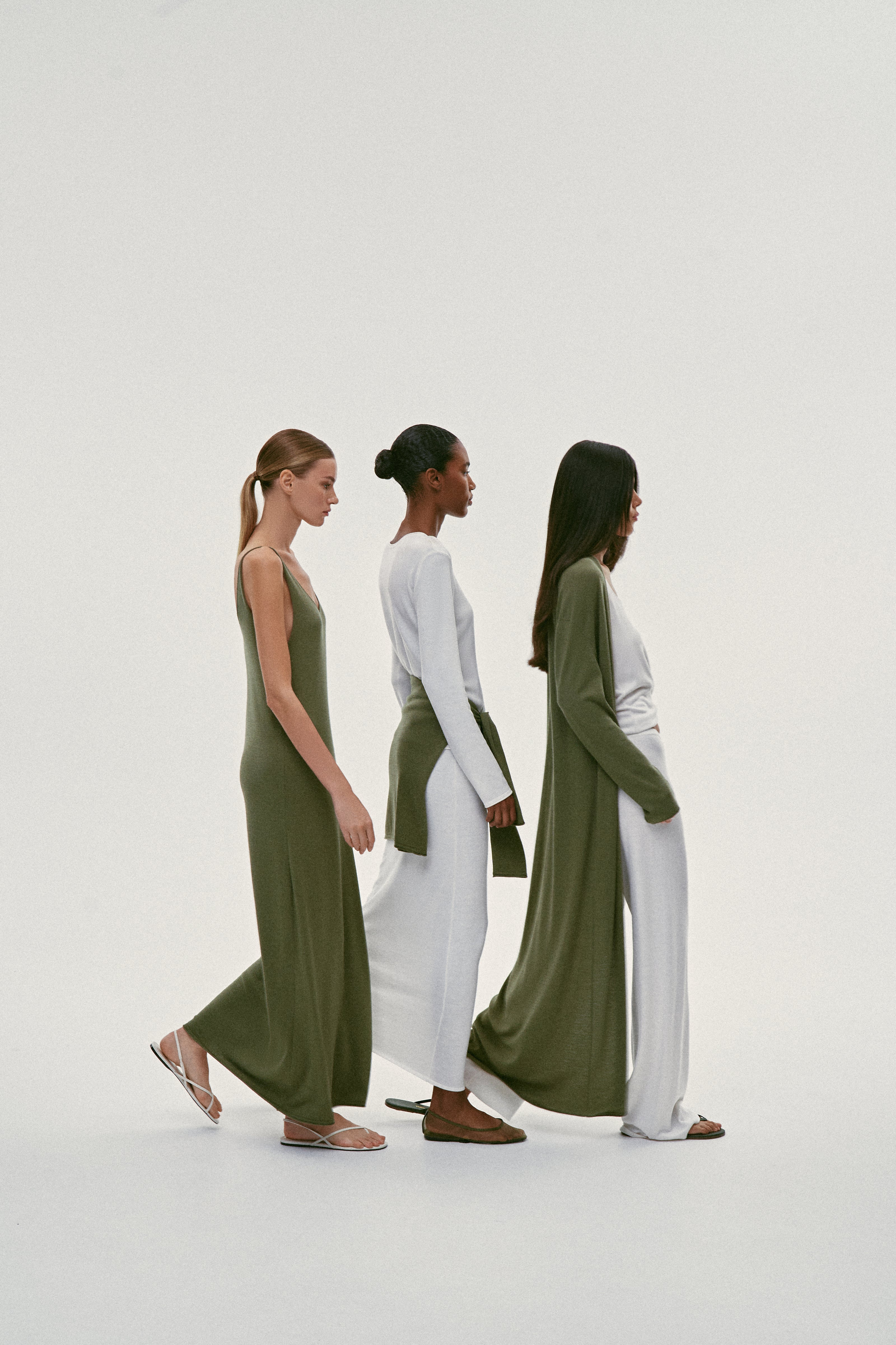 NARINA fluid knit pants, ivory