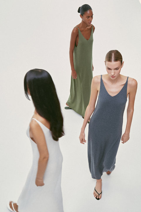 NARINA cashmere-blend dress, ivory