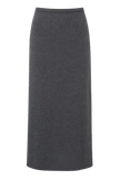 NARINA fluid knit skirt, gray melange