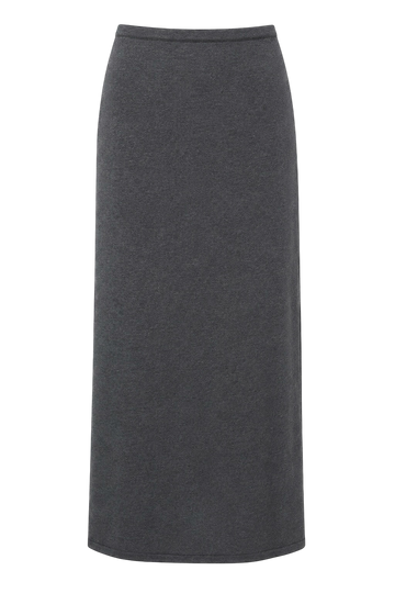 NARINA fluid knit skirt, gray melange