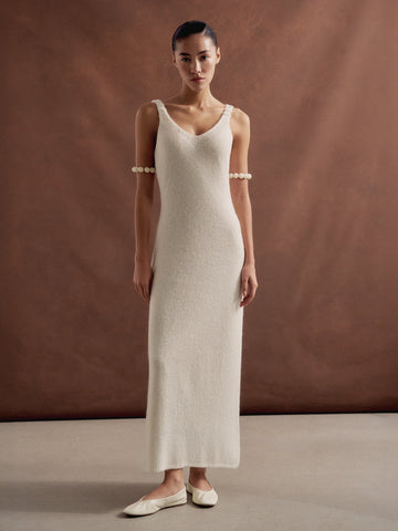 DIORA alpaca wool dress, milk