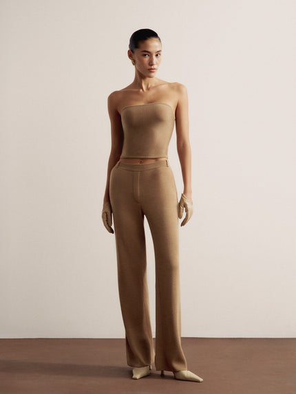 LEO top bandeau, beige