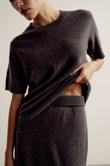ALINA cashmere skirt, chocolate