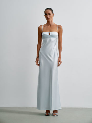 KERRY bustier dress with swarovski crystal, blue