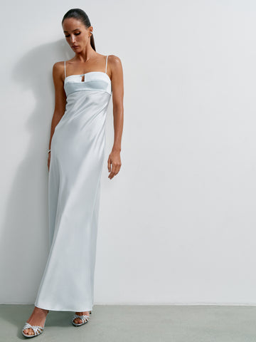 KERRY bustier dress with swarovski crystal, blue