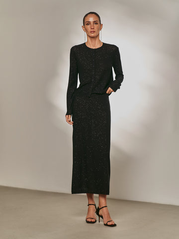 KIARA sequin skirt, black