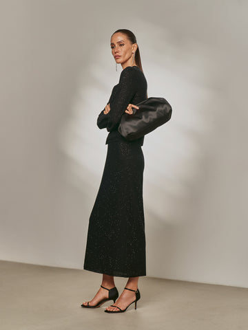 KIARA sequin skirt, black