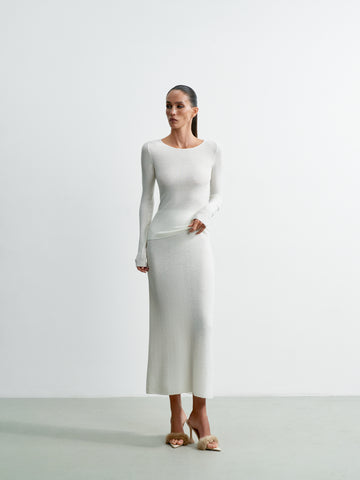 VIVIAN textured merino wool jumper, milk