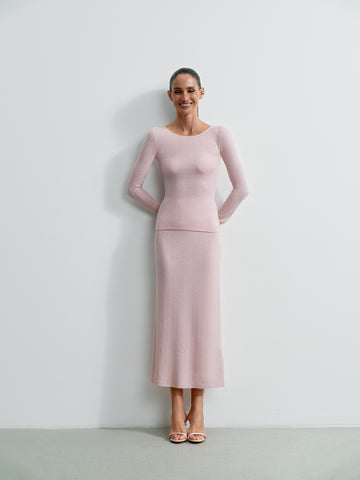 VIVIAN textured merino wool jumper, pink