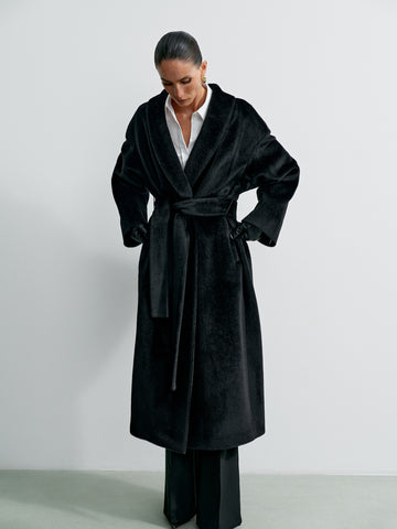 TOSCANA premium wool coat, black