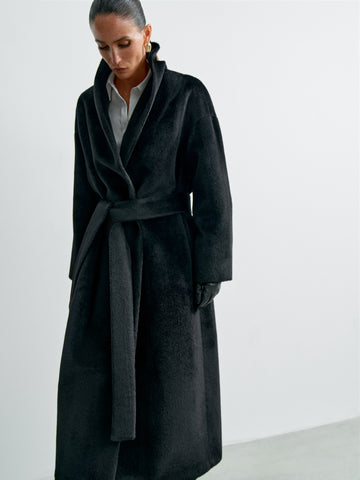 TOSCANA premium wool coat, black