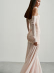 FLORENCE off-shoulder draped dress, light pink