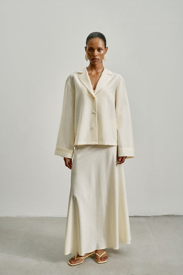 JOORY shirt with statement cuffs, vanilla