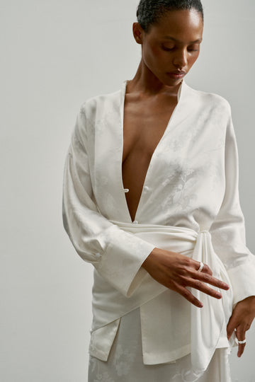 TAMUNA kimono shirt, milk