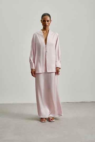 TAMUNA fluid drape skirt, pink