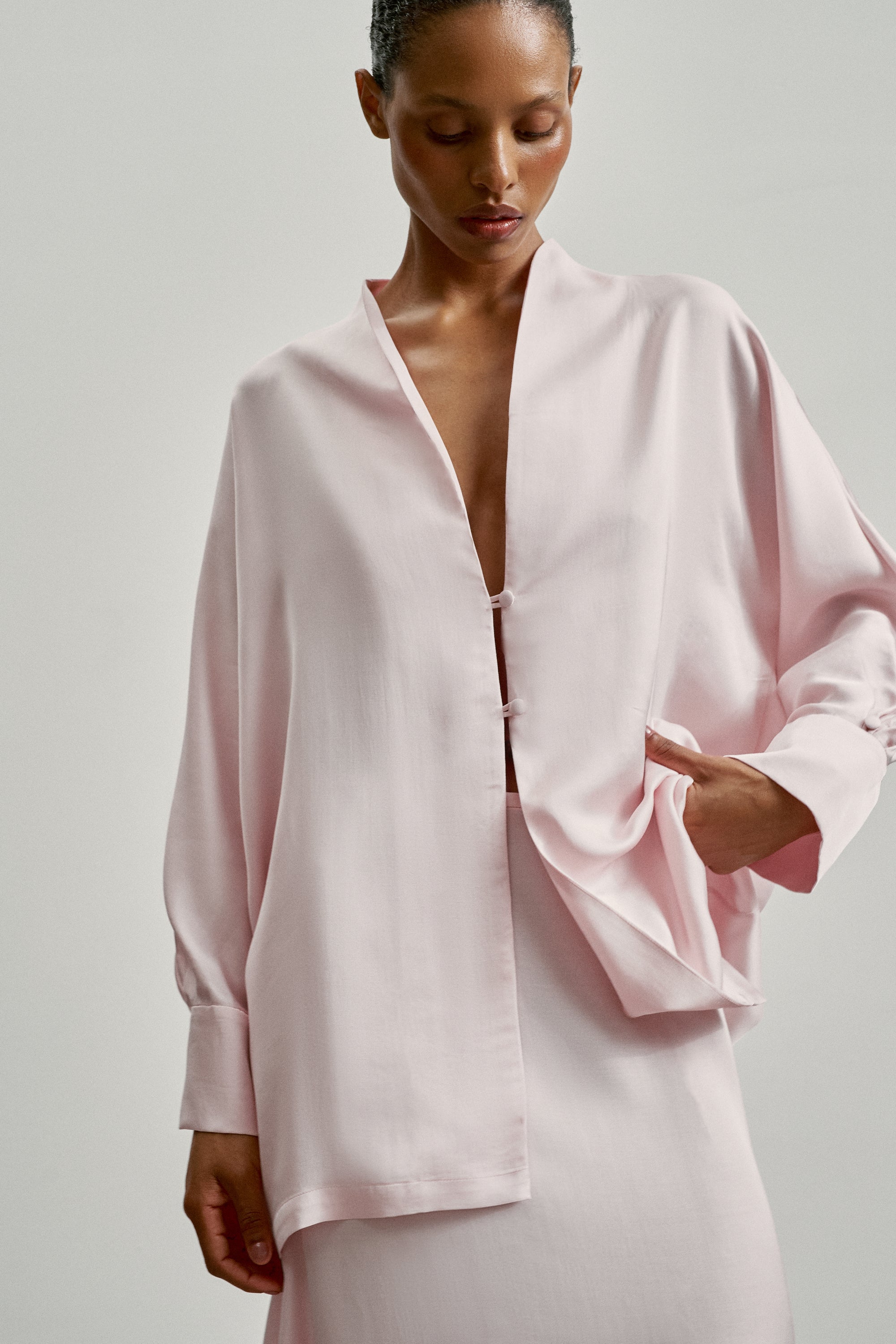 TAMUNA kimono shirt, pink