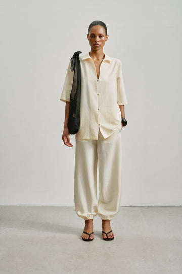 Joory wide leg high waist lyocell pants, vanilla