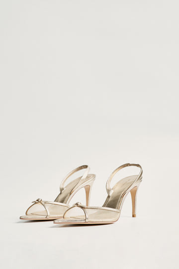 RIMMA mesh heeled sandals, gold