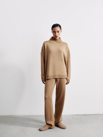 WEEKEND high neck merino wool sweater, beige