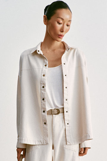 TANA relaxed fit denim shirt, milk