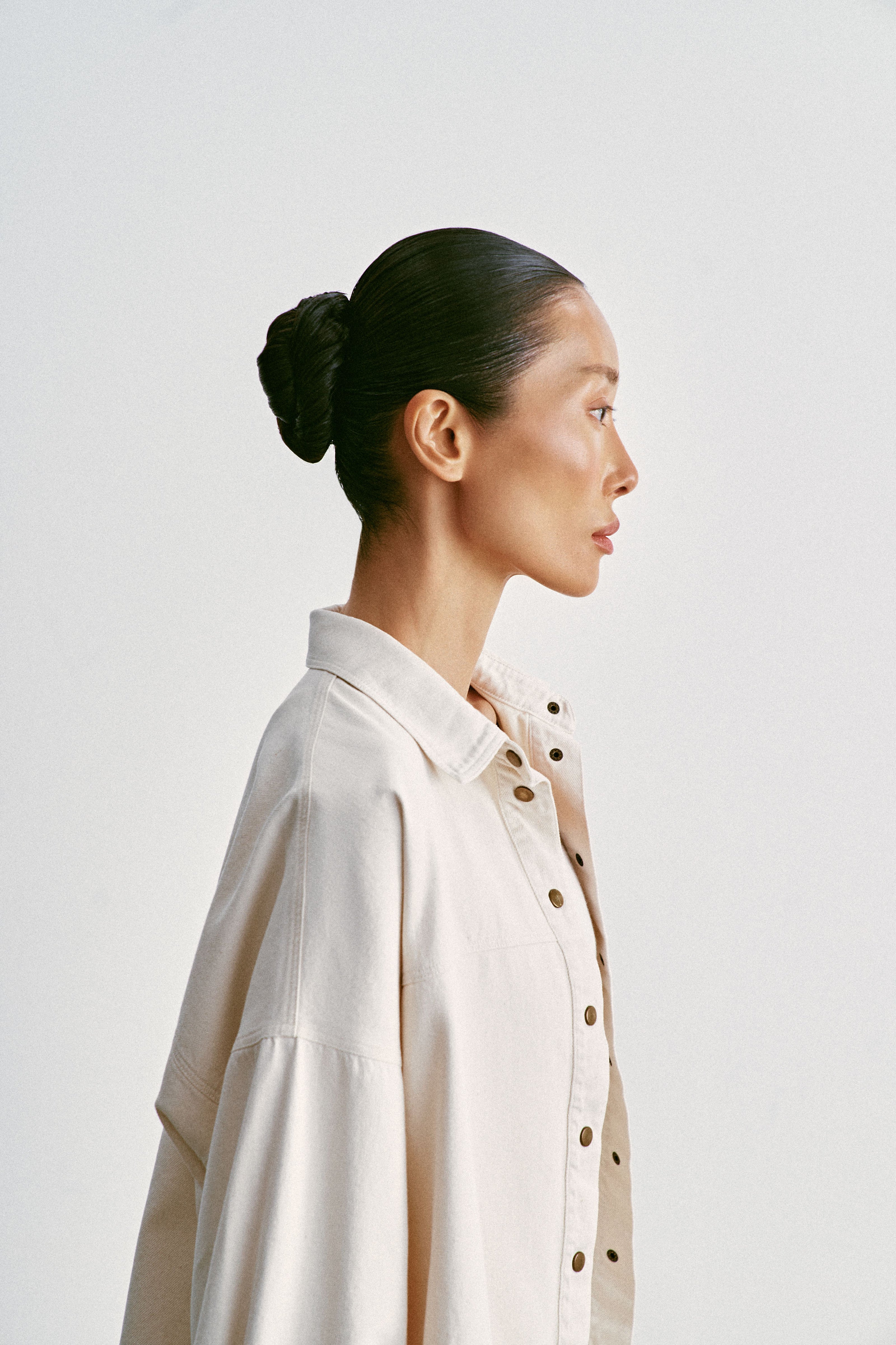 TANA relaxed fit denim shirt, milk