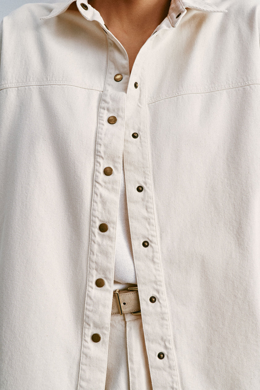 TANA relaxed fit denim shirt, milk