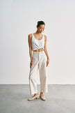 TANA high-waist cropped pants, milk