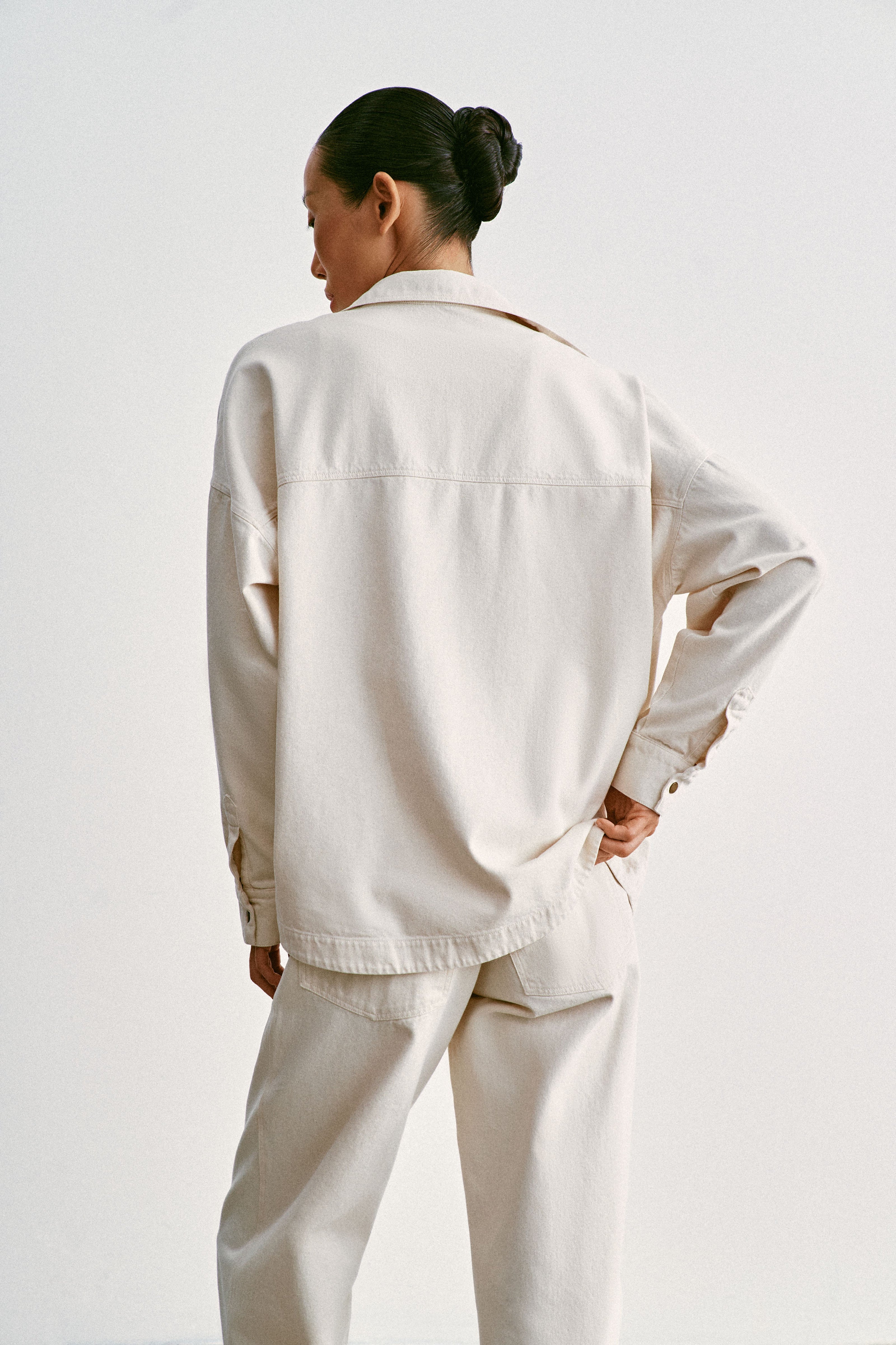 TANA relaxed fit denim shirt, milk