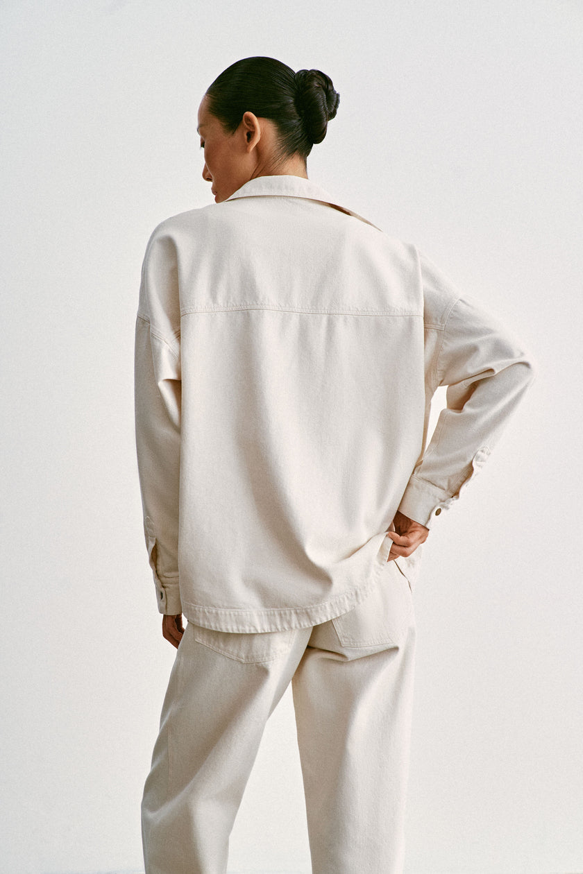 TANA relaxed fit denim shirt, milk