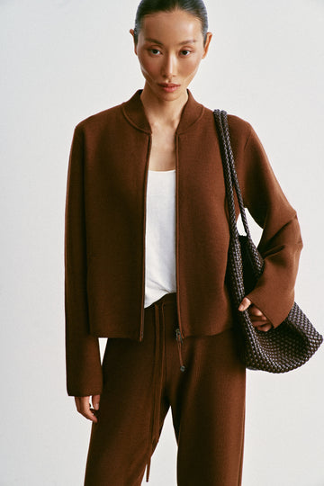 ASHLEY relaxed fit bomber jacket, caramel