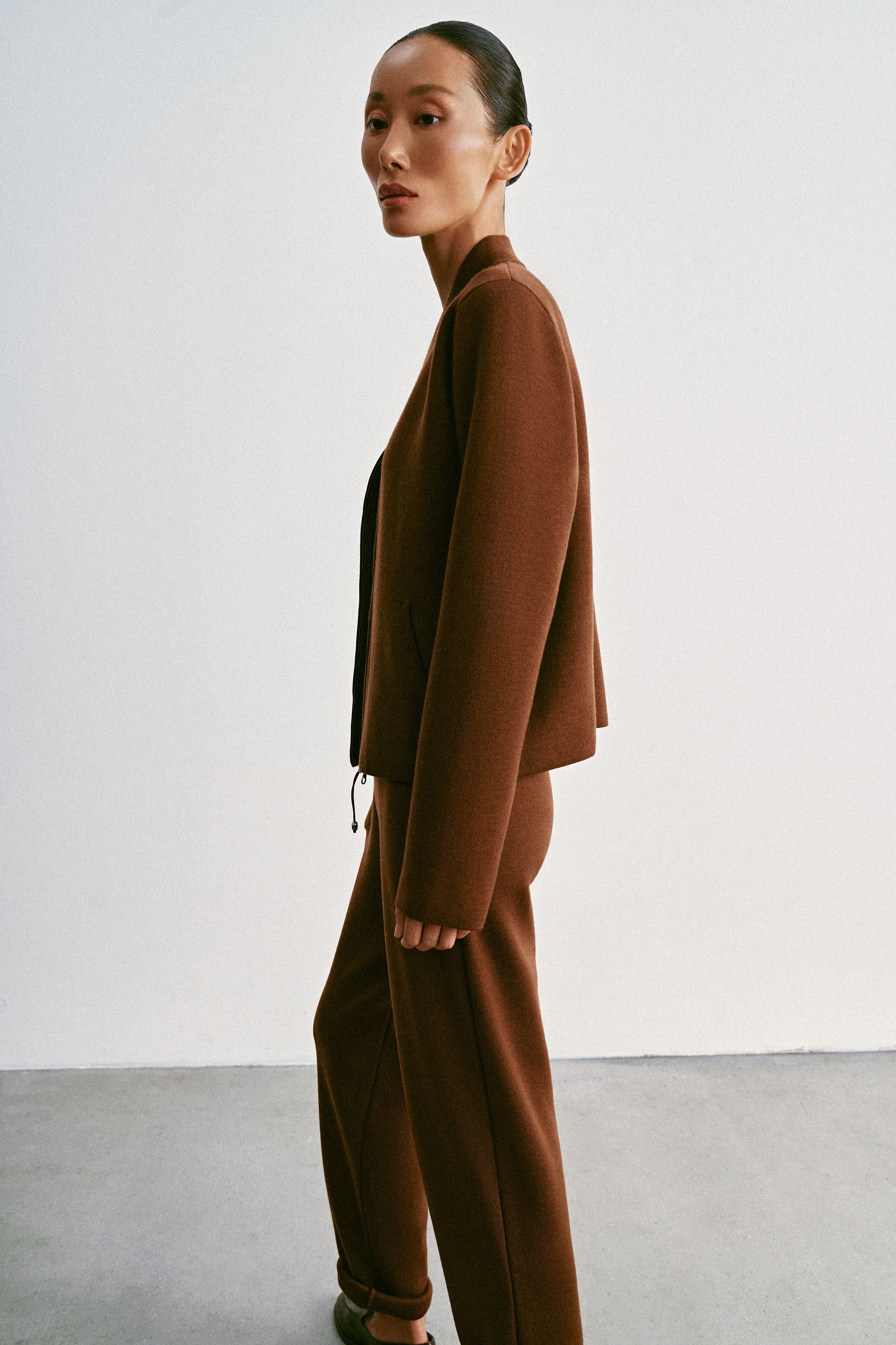 ASHLEY relaxed fit bomber jacket, caramel