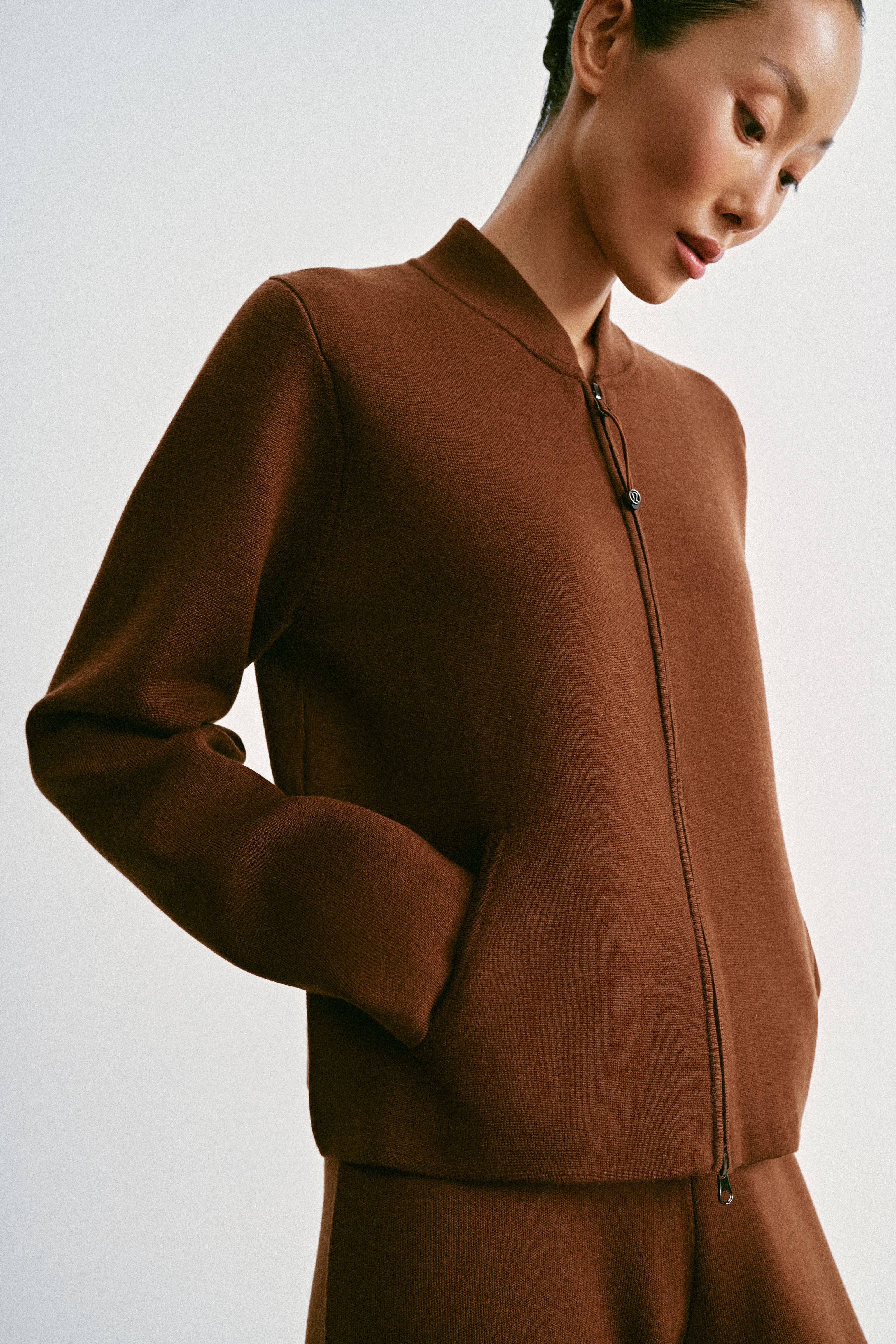 ASHLEY relaxed fit bomber jacket, caramel