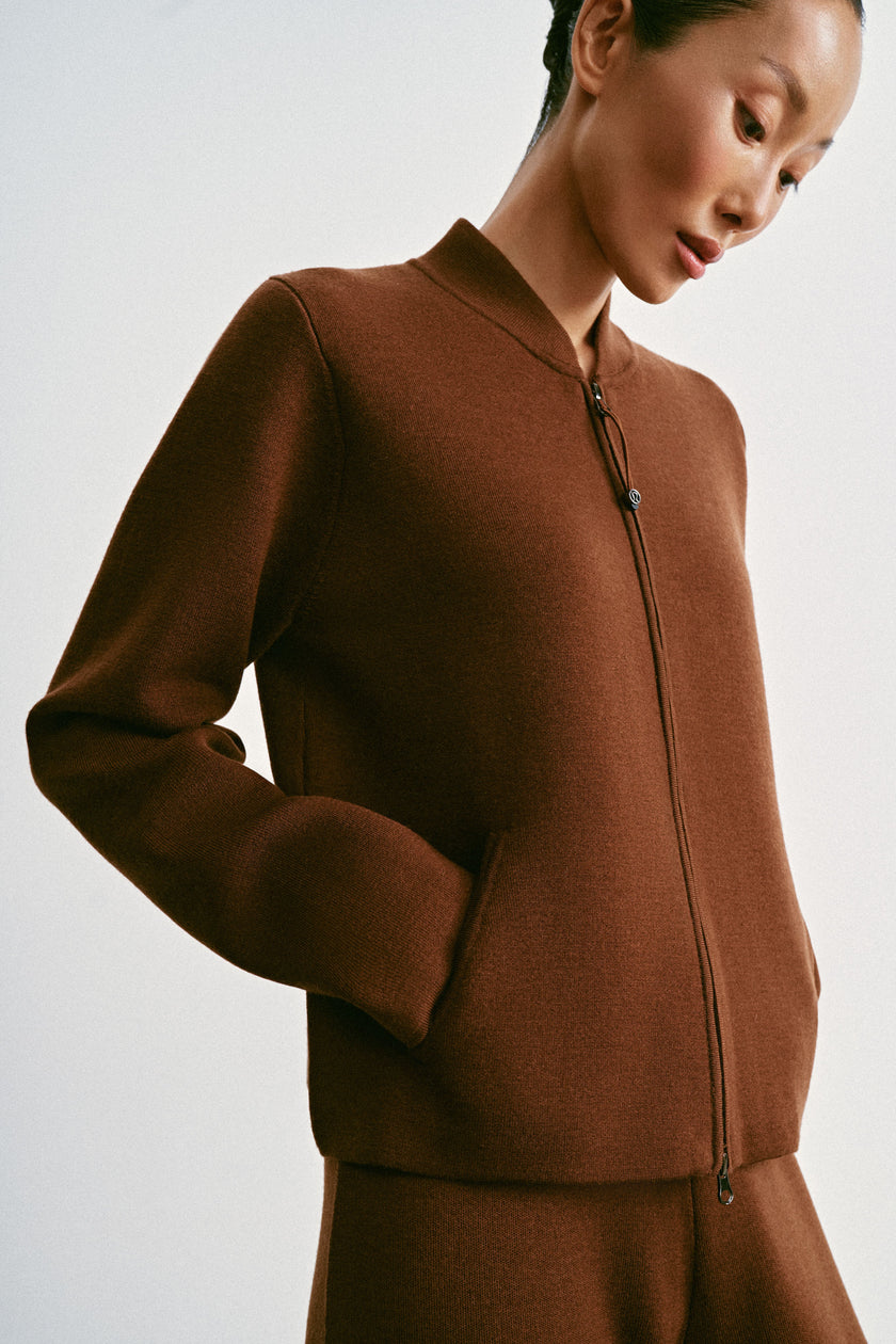 ASHLEY relaxed fit bomber jacket, caramel