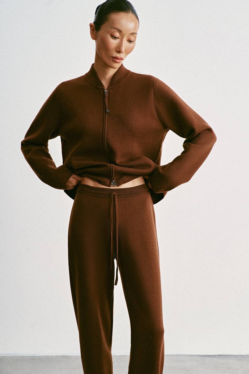 ASHLEY drawstring tapered pants, caramel