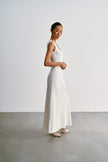 TONY thin-belt dress, ivory