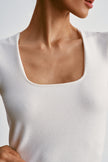 TONY thin-belt dress, ivory