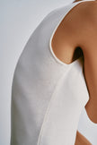 TONY thin-belt dress, ivory