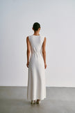 TONY thin-belt dress, ivory