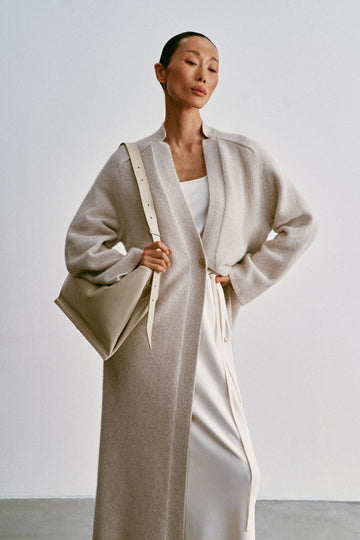 ANGELINA one-button cardigan coat, pearl